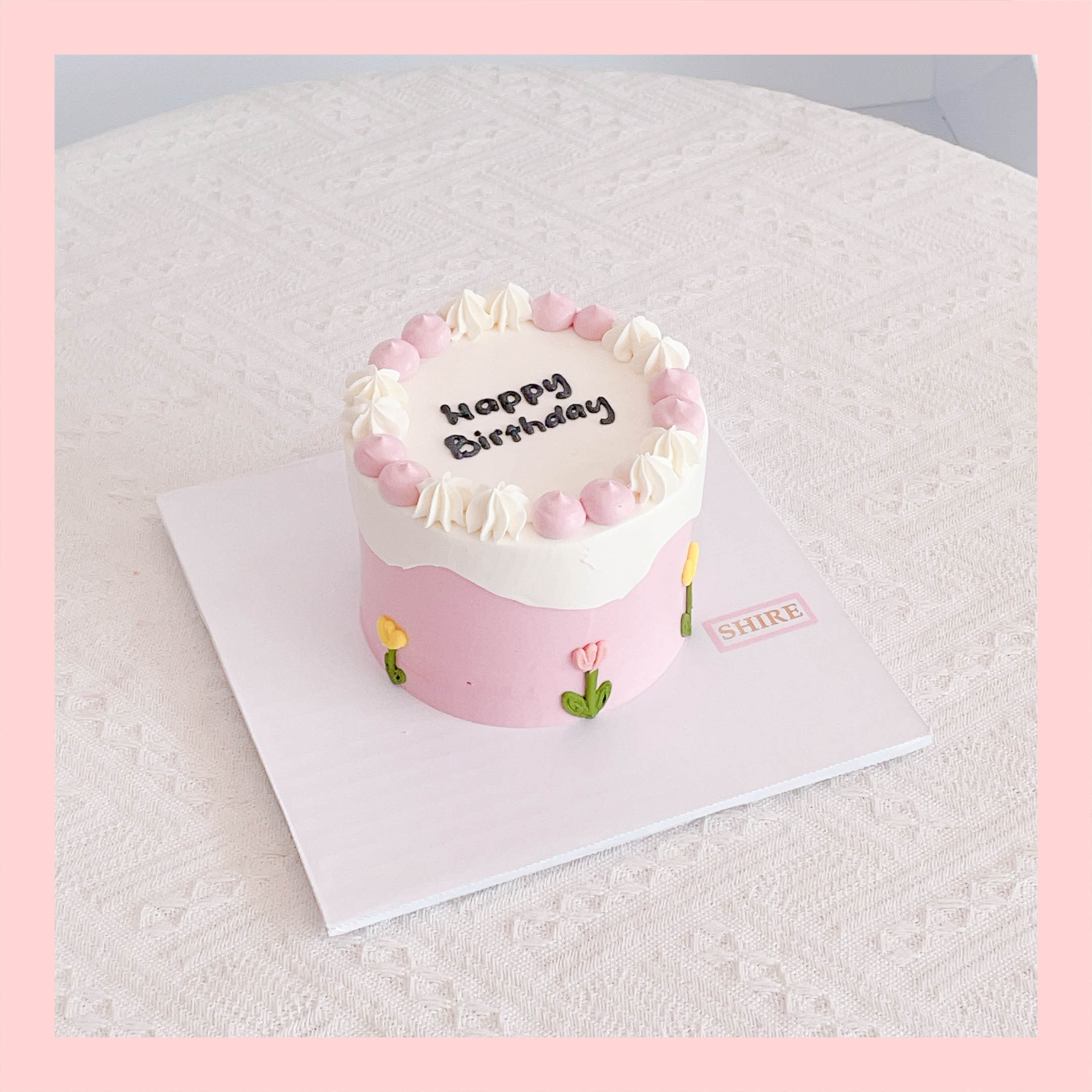 Bánh mini vẽ hoa - Bánh kem bơ mini 10-12cm