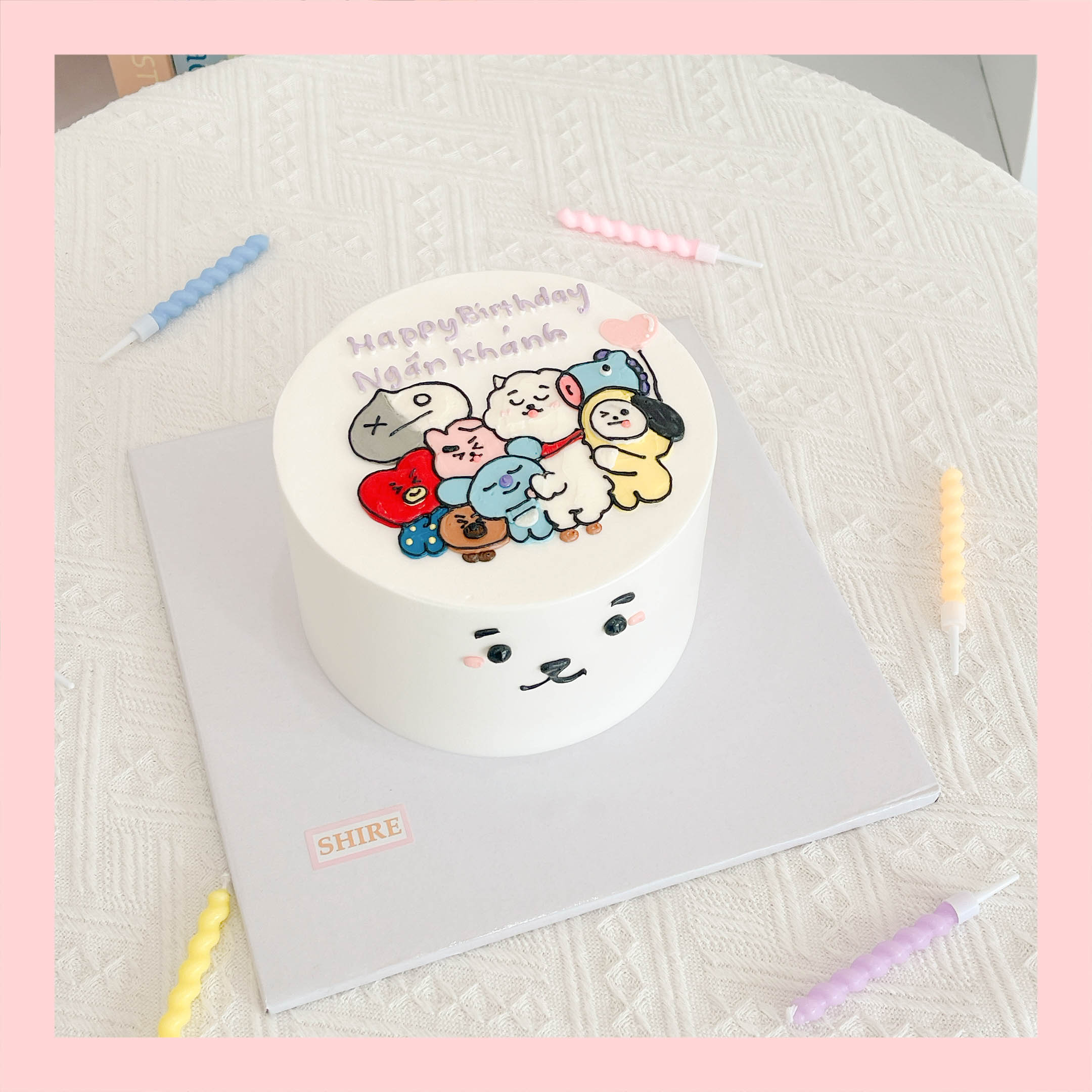 Bánh vẽ hình các con vật dễ thương - Bánh sinh nhật trẻ em