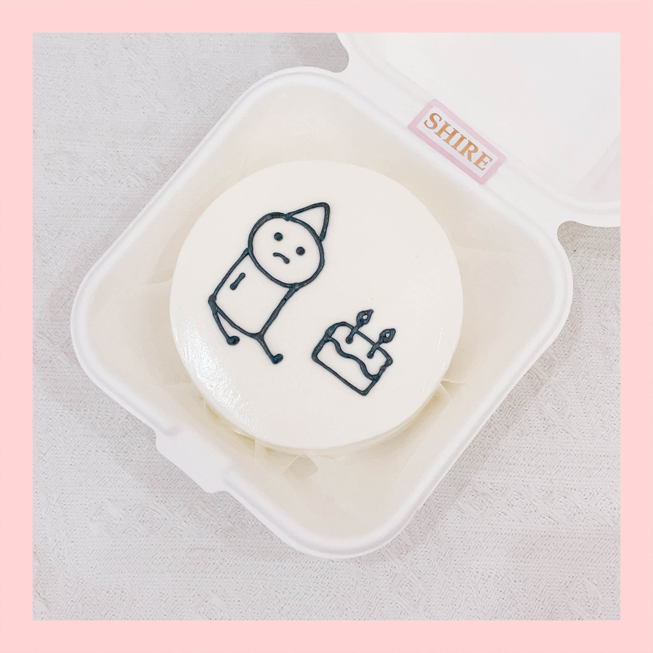 Mini Bento vẽ hình ngộ nghĩnh - Bánh kem bơ mini hộp bã mía