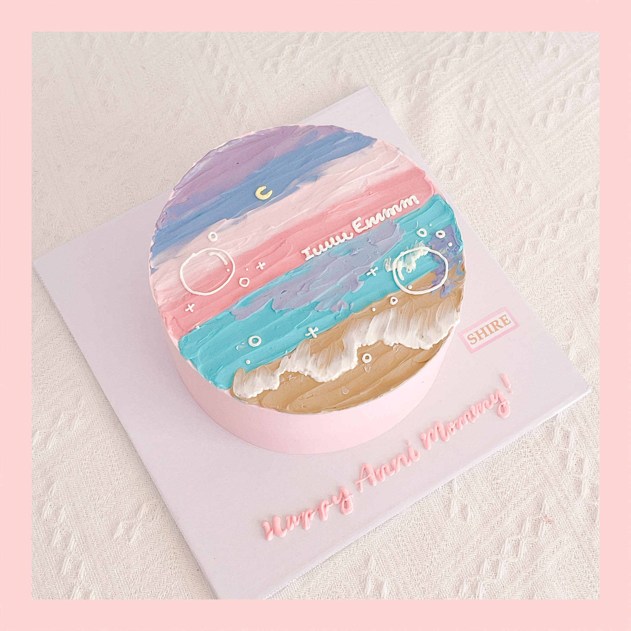 Bánh kem vẽ màu pastel style Hàn - Bánh kem sinh nhật