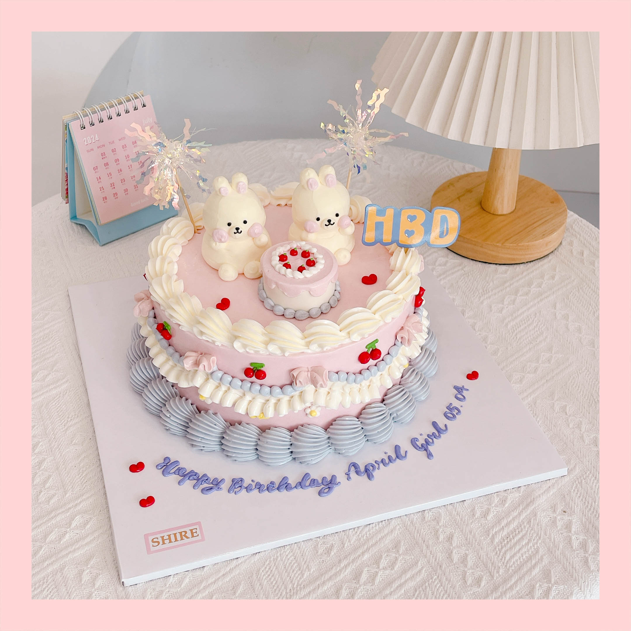 Bánh bơm thú hình con thỏ/con nhím/con cừu/capybara 3D dễ thương - Bánh sinh nhật trẻ em