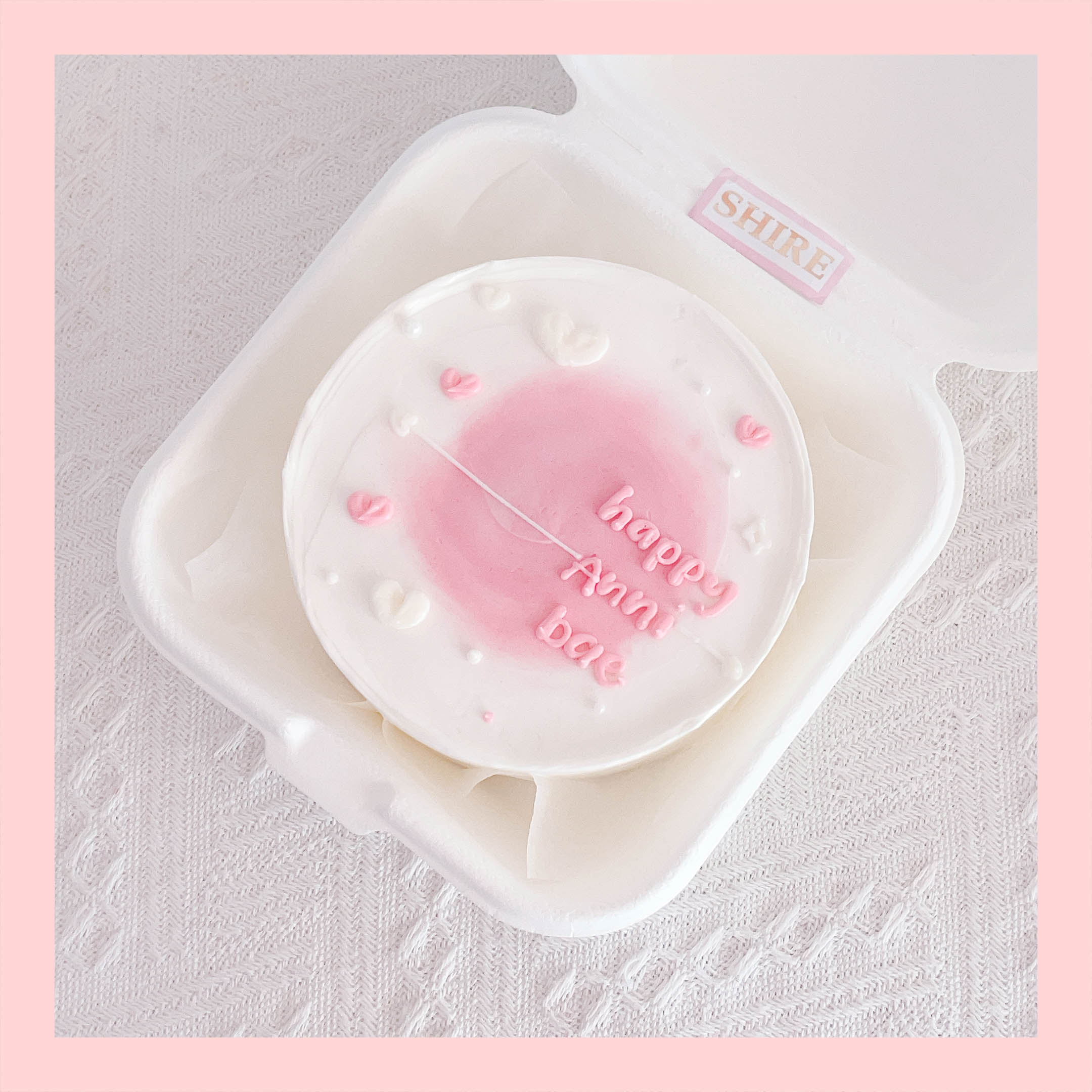 Mini Bento tone màu hồng - Bánh kem bơ mini hộp bã mía