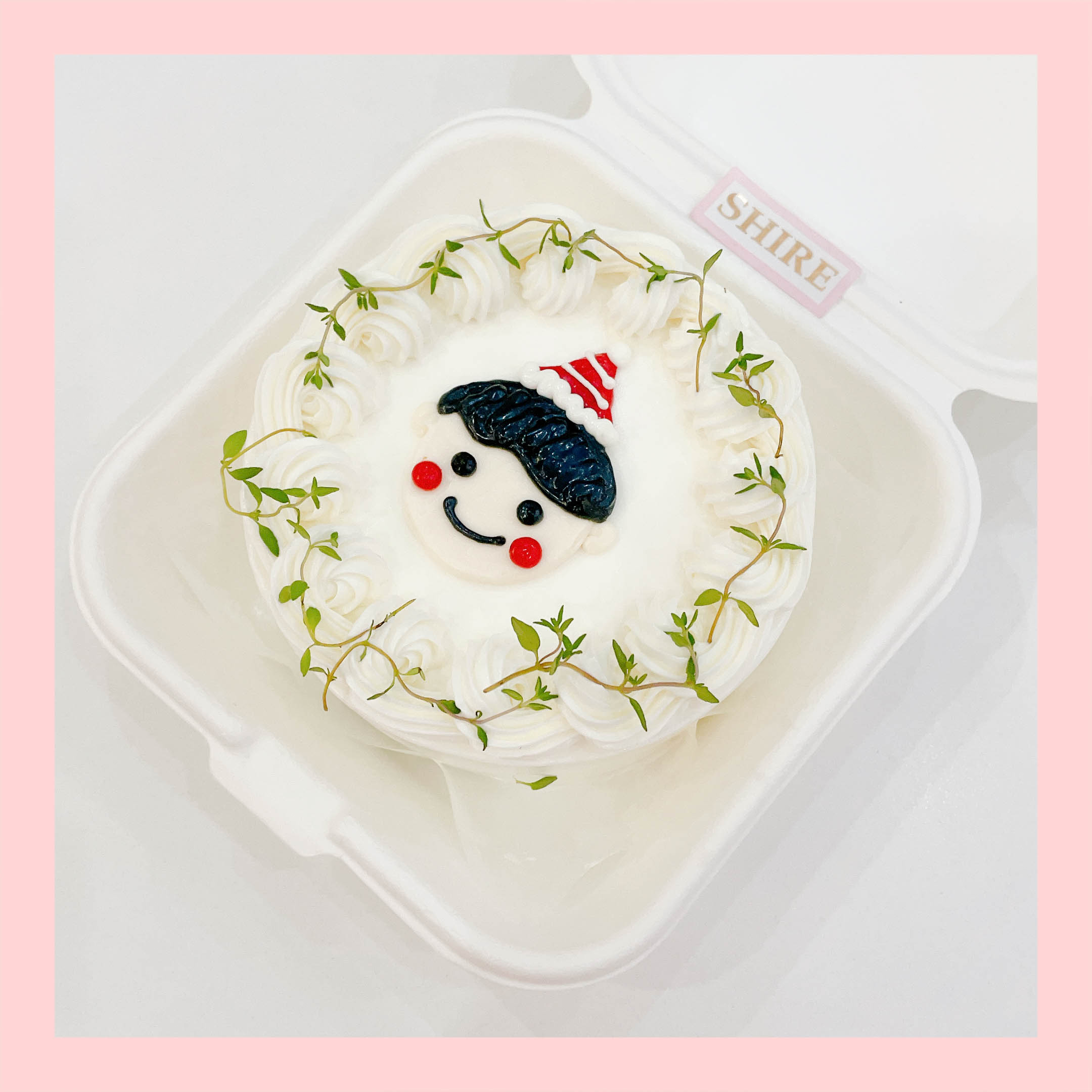 Mini Bento vẽ người - Bánh kem bơ mini hộp bã mía