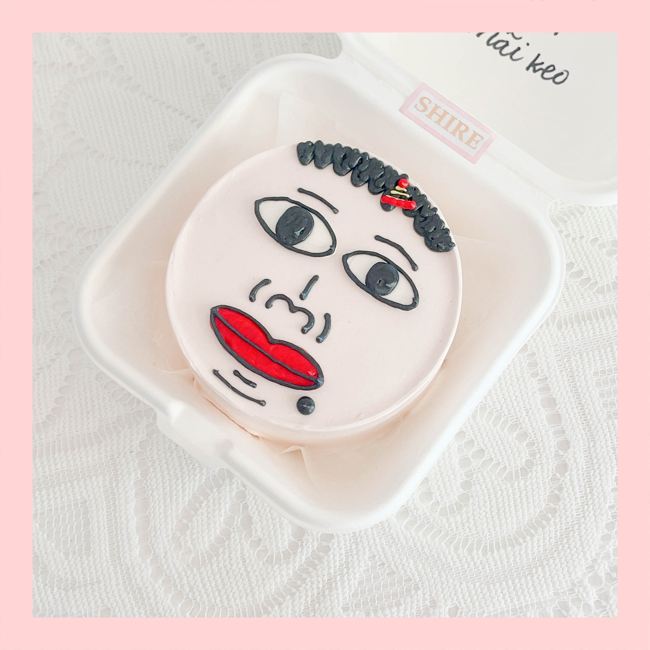 Mini Bento vẽ hình ngộ nghĩnh - Bánh kem bơ mini hộp bã mía