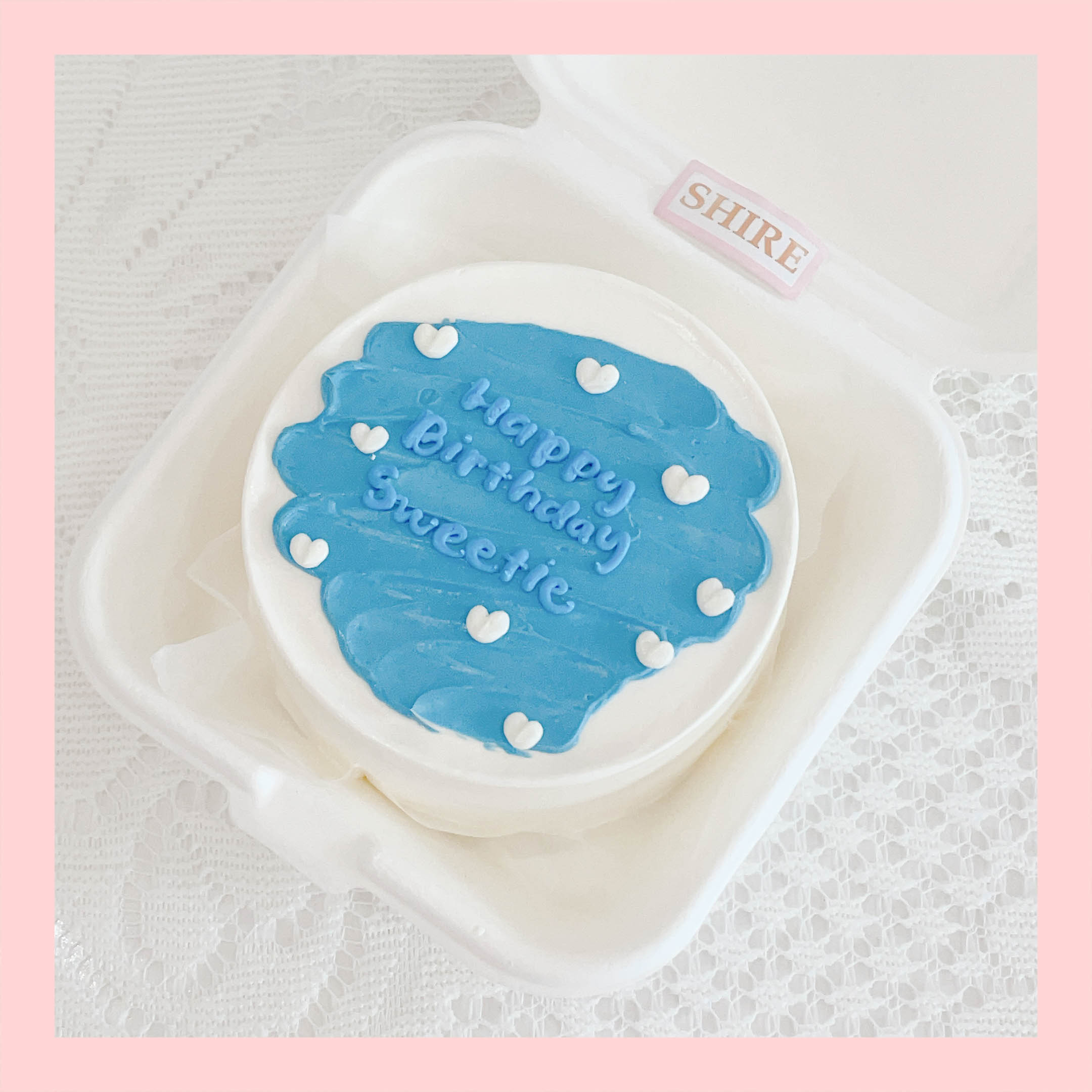 Mini Bento tone màu xanh dương - Bánh kem bơ mini hộp bã mía