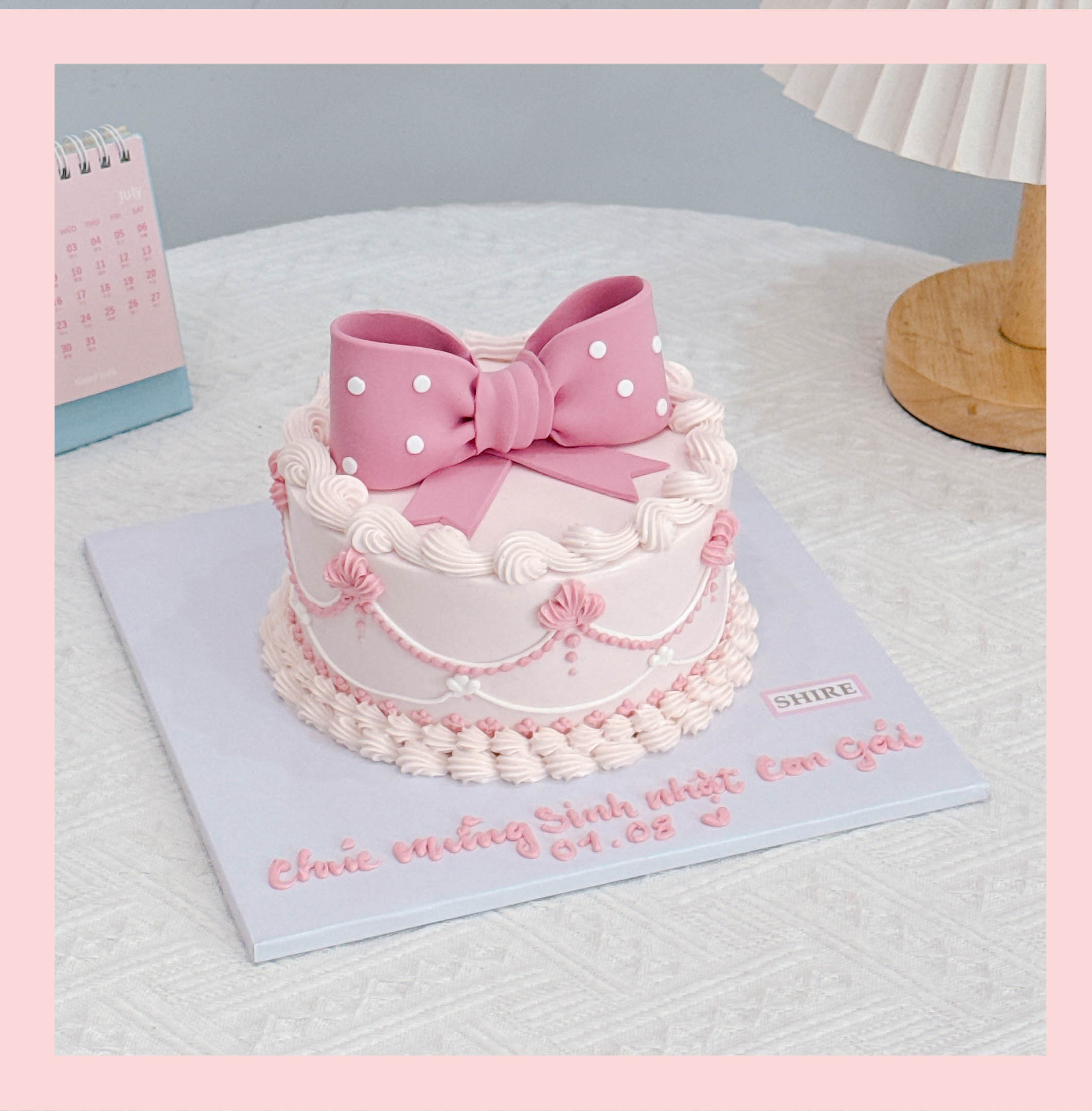 Bánh kem tạo hình nơ 3D xinh xắn cho nữ - Bánh kem fondant