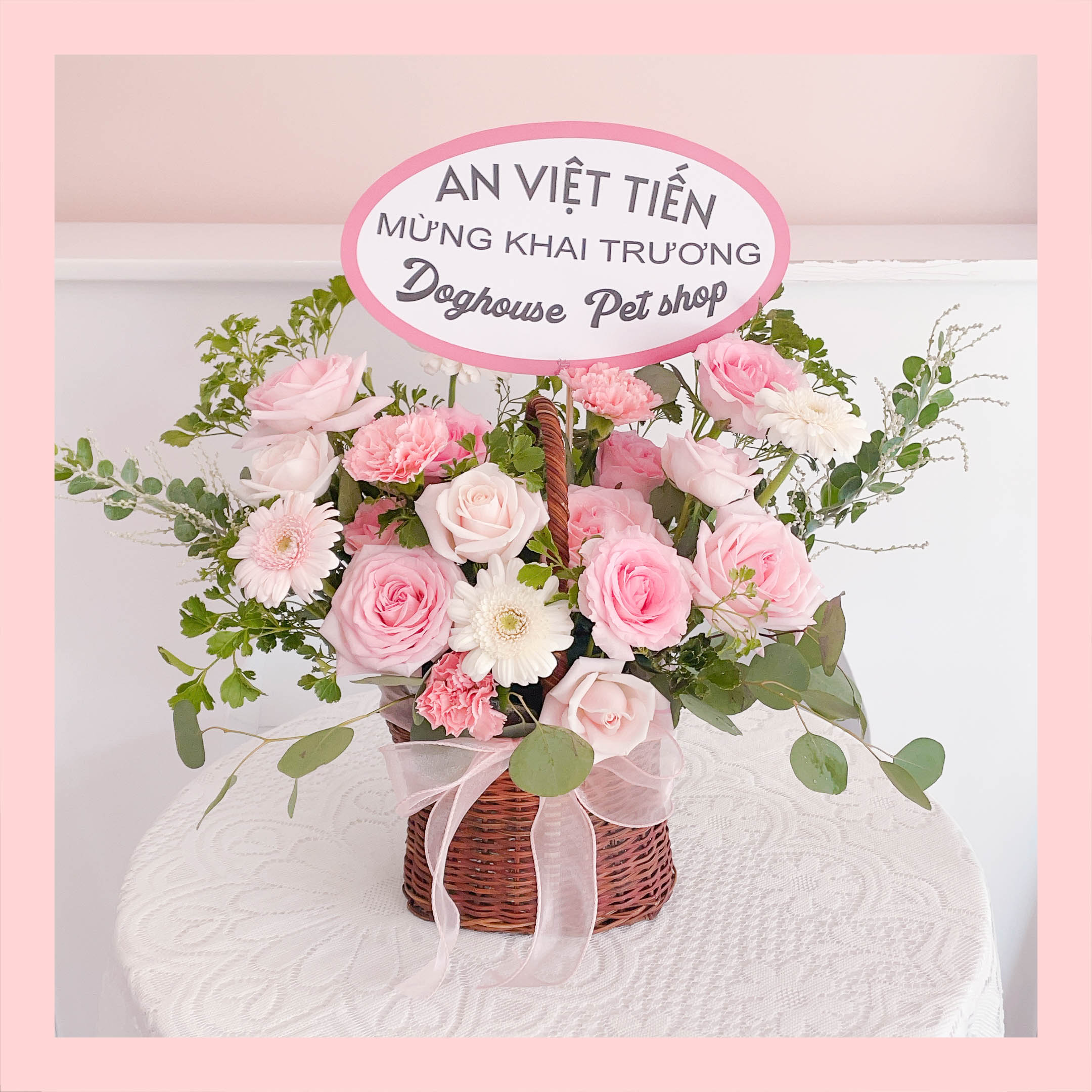 Giỏ/ Hộp hoa tươi tone hồng