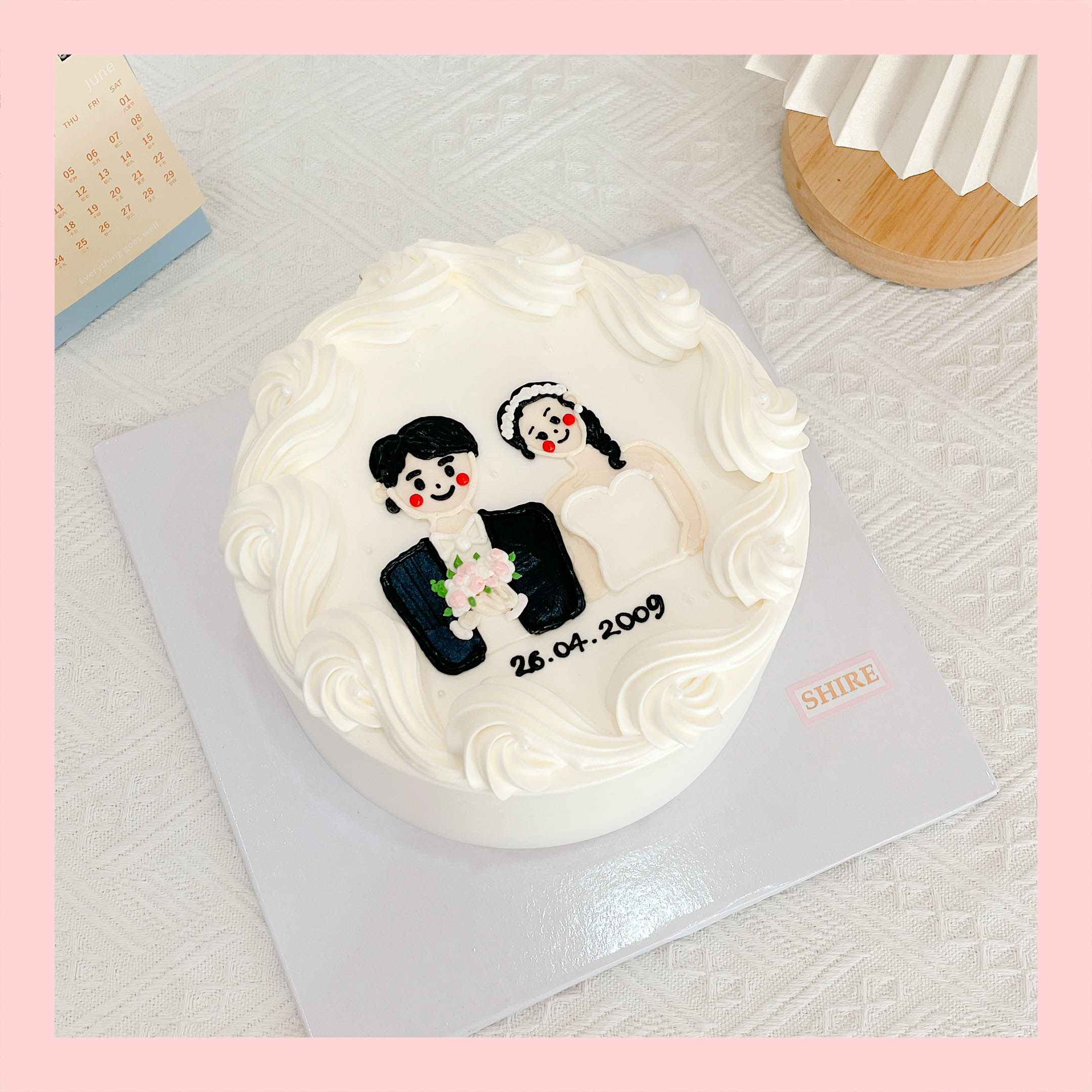 Bánh vẽ hình cặp đôi - Bánh kem sinh nhật