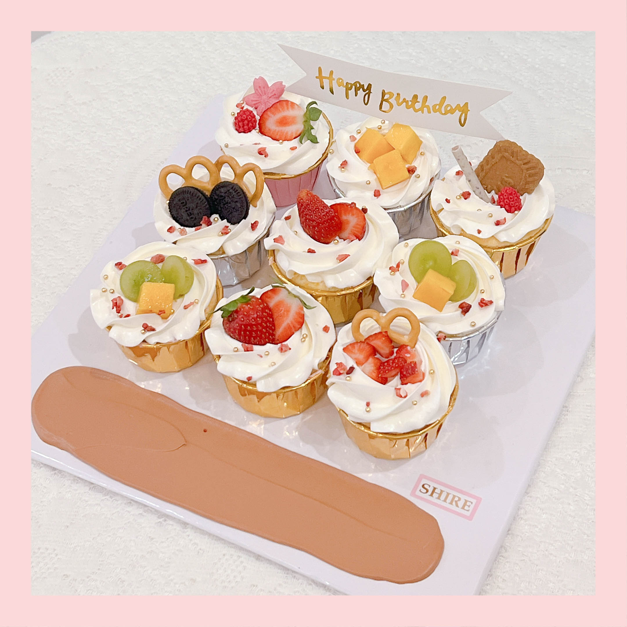 Set cupcake trái cây - Bánh sinh nhật dạng cupcake ổ