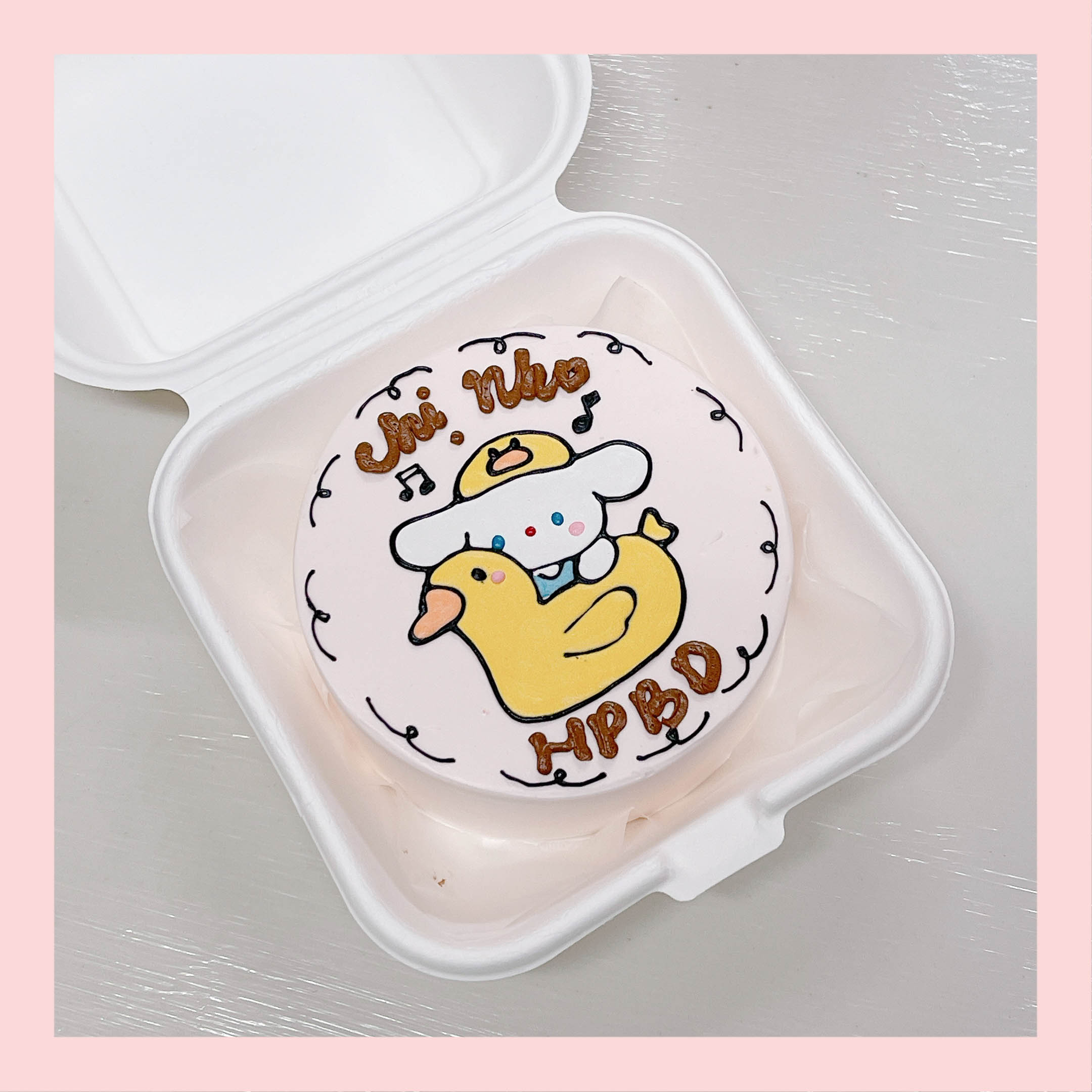 Mini Bento vẽ hình hoạt hình đáng yêu - Bánh kem sữa mini hộp bã mía