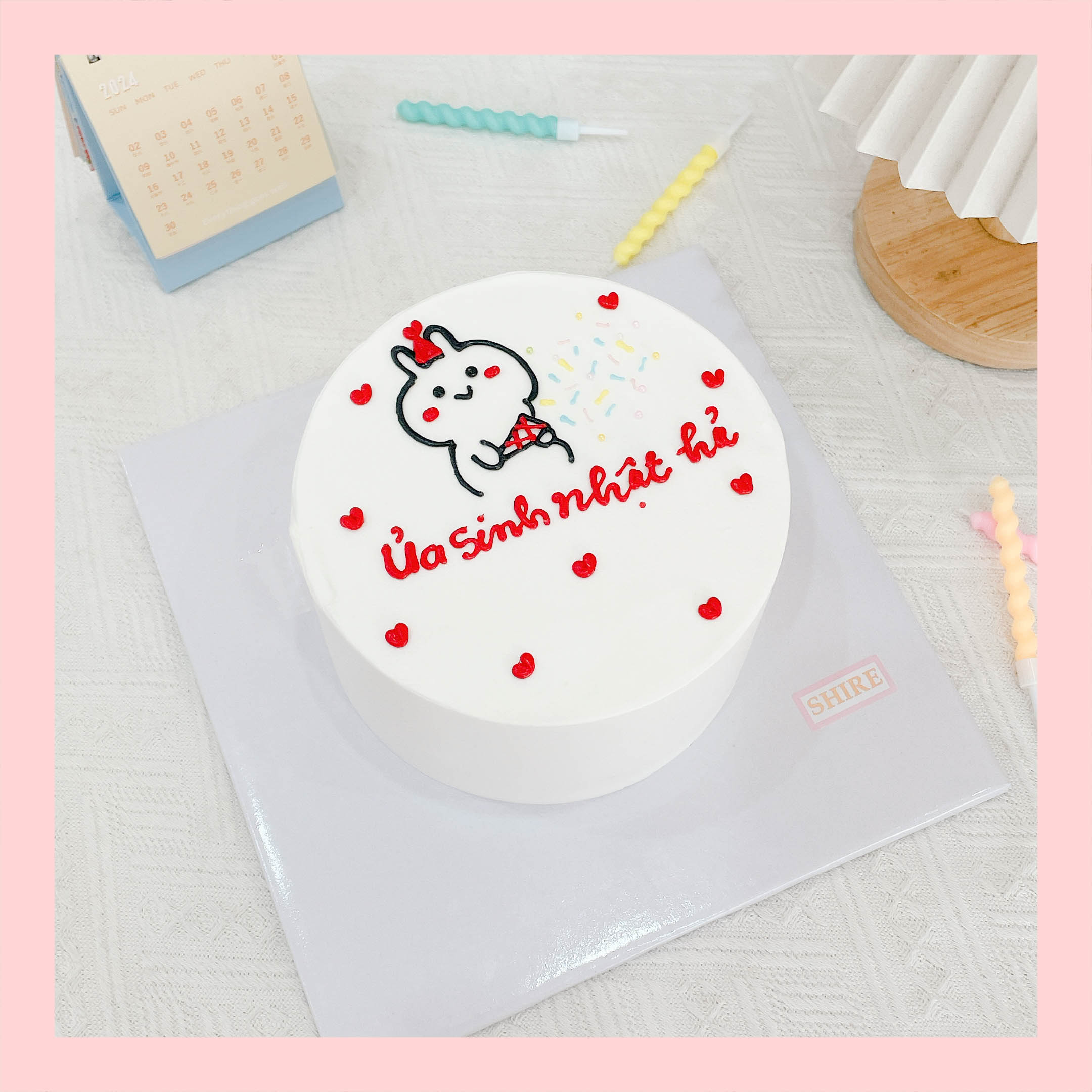 Bánh mini vẽ hình funny bựa - Bánh kem bơ mini 10-12cm