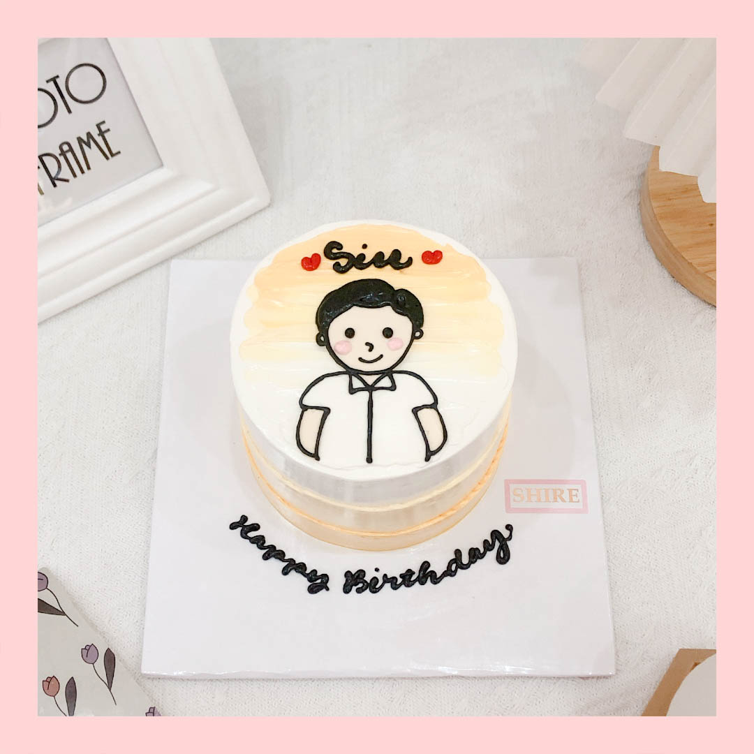 Bánh kem vẽ người nam - Bánh kem sinh nhật cho nam