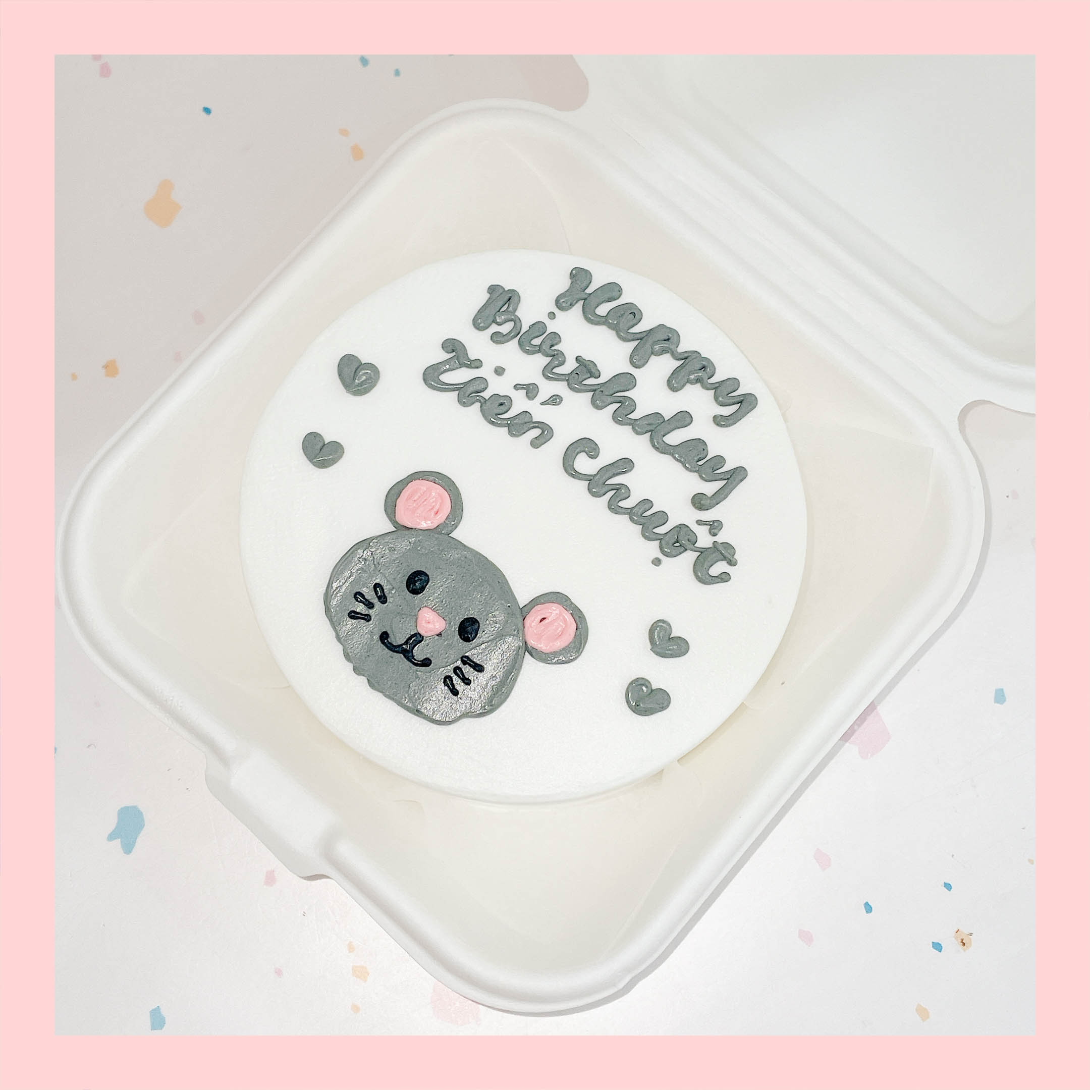 Mini Bento hình động vật dễ thương - Bánh kem bơ mini hộp bã mía