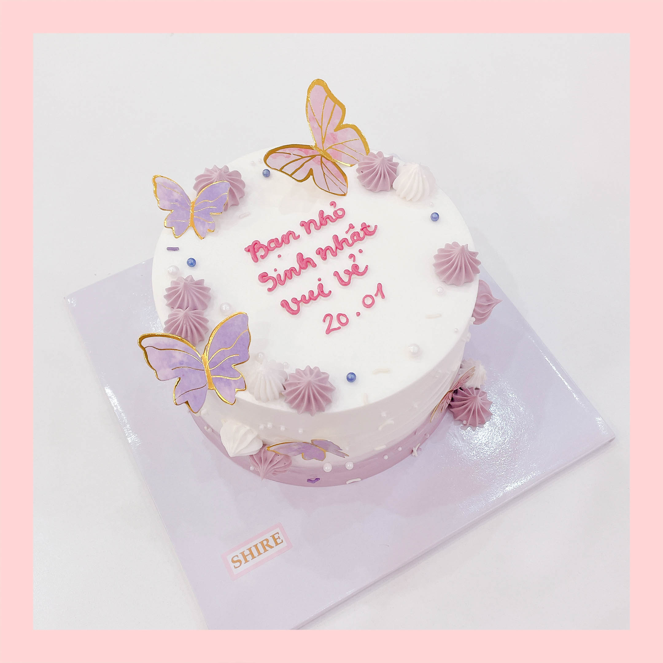 Bánh kem trang trí bướm - Bánh kem sinh nhật cho nữ