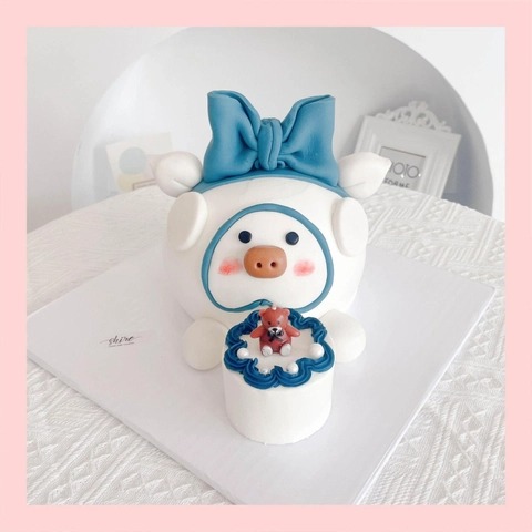 Bánh tạo hình con heo 3D - Bánh sinh nhật trẻ em