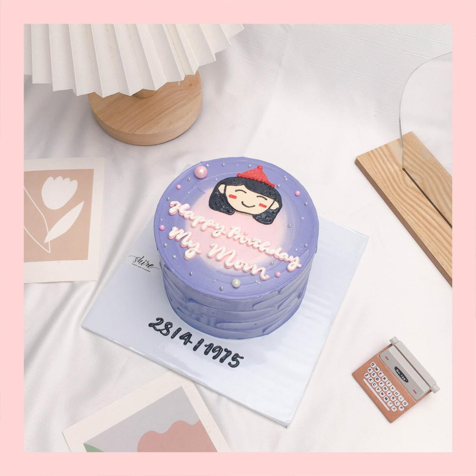 Bánh mini vẽ người - Bánh kem bơ mini 10-12cm