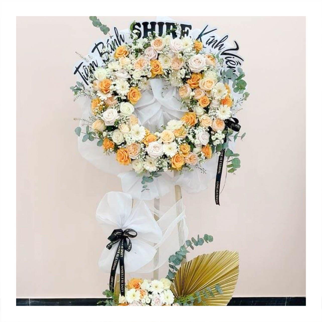 Kệ hoa tươi tone xanh dương