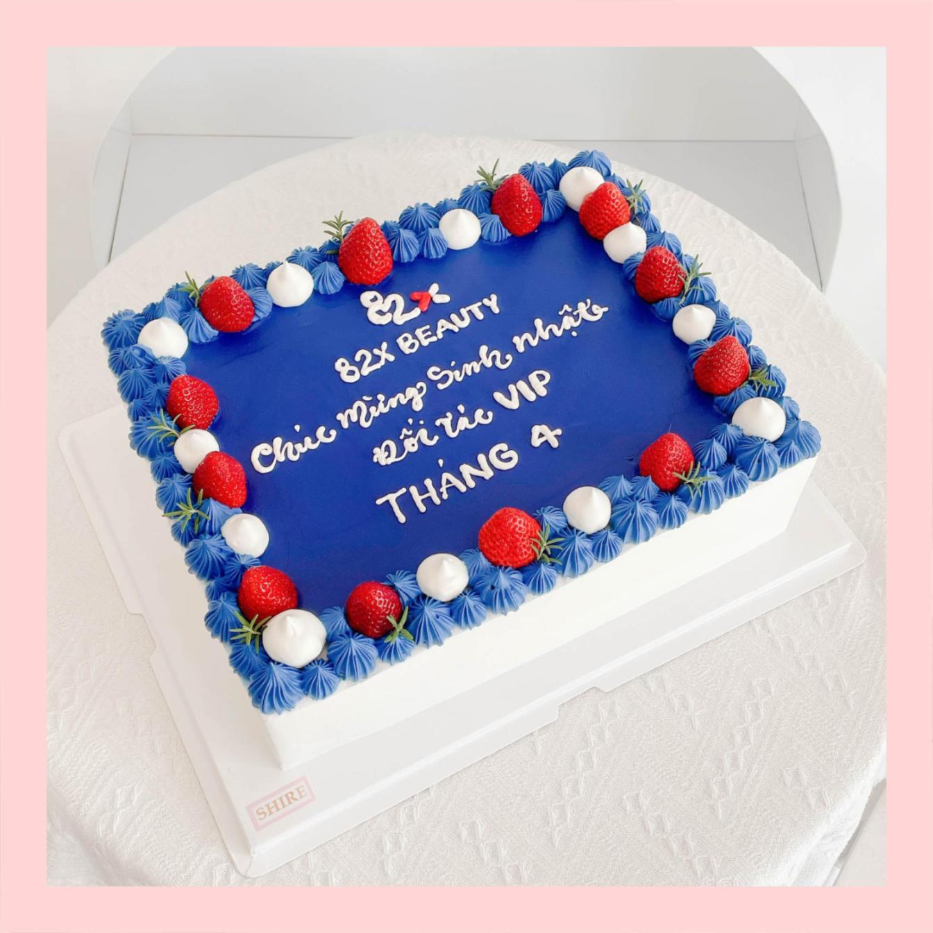 Bánh kem 1 tầng theo logo doanh nghiệp/công ty