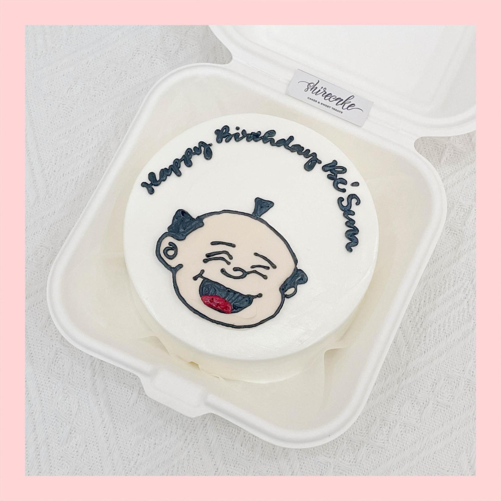 Mini Bento vẽ người - Bánh kem bơ mini hộp bã mía