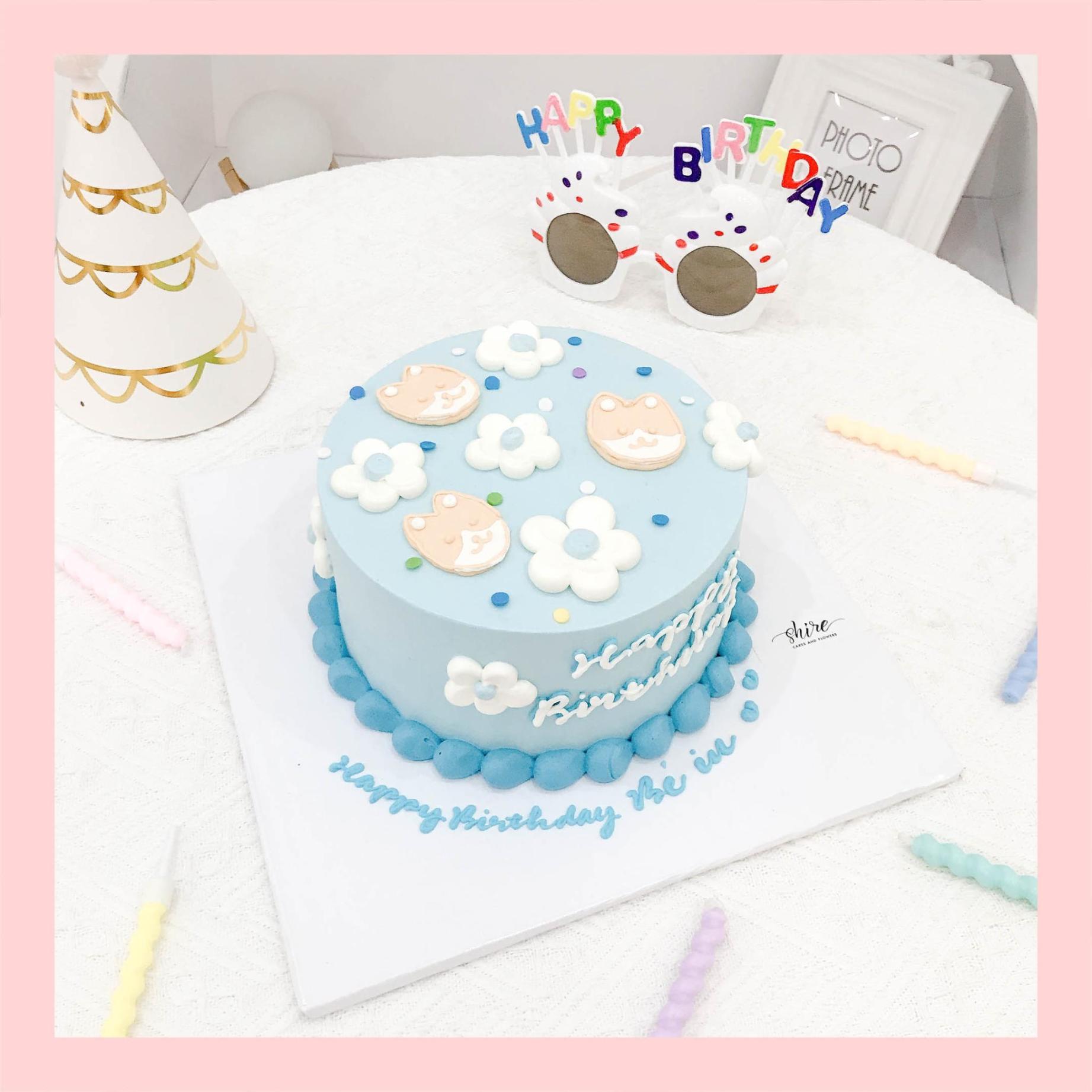 Bánh vẽ hình con chó dễ thương - Bánh sinh nhật trẻ em