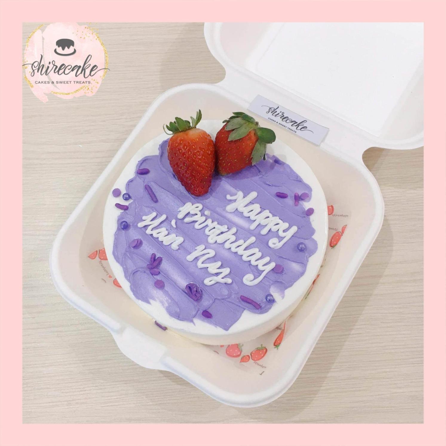 Mini Bento dâu tây - Bánh kem bơ mini hộp bã mía