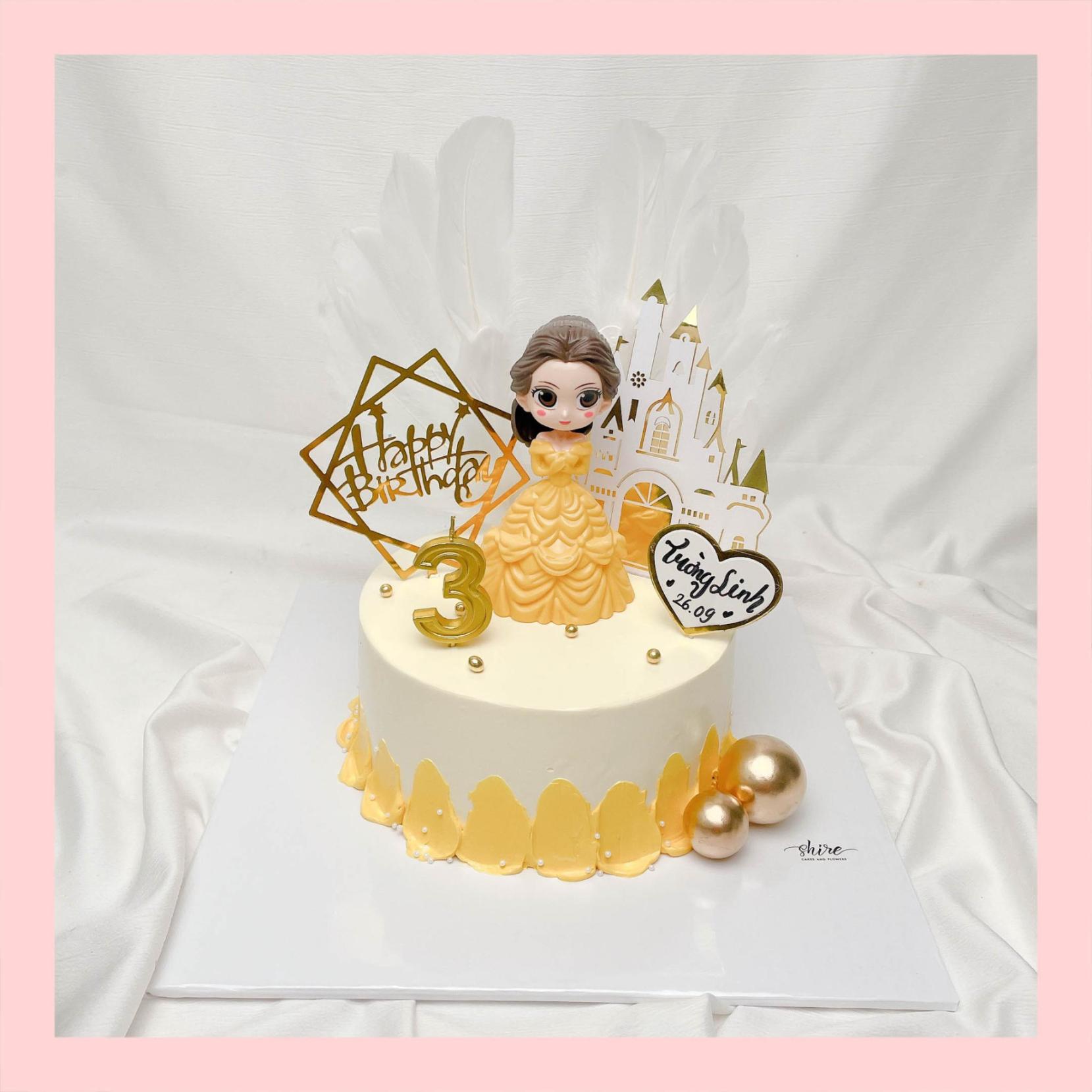 Bánh kem người đẹp & quái vật Belle - Bánh sinh nhật công chúa Disney