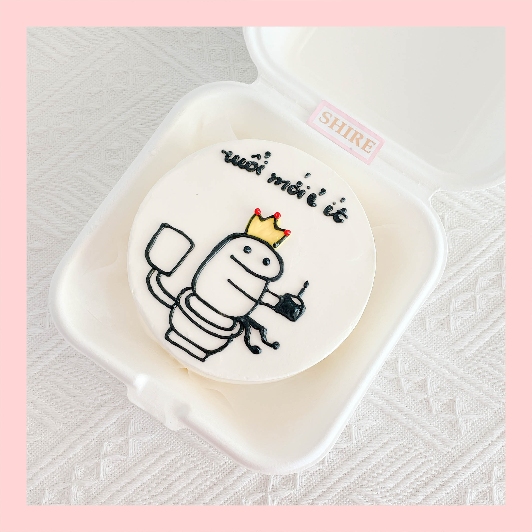 Mini Bento vẽ hình ngộ nghĩnh - Bánh kem bơ mini hộp bã mía