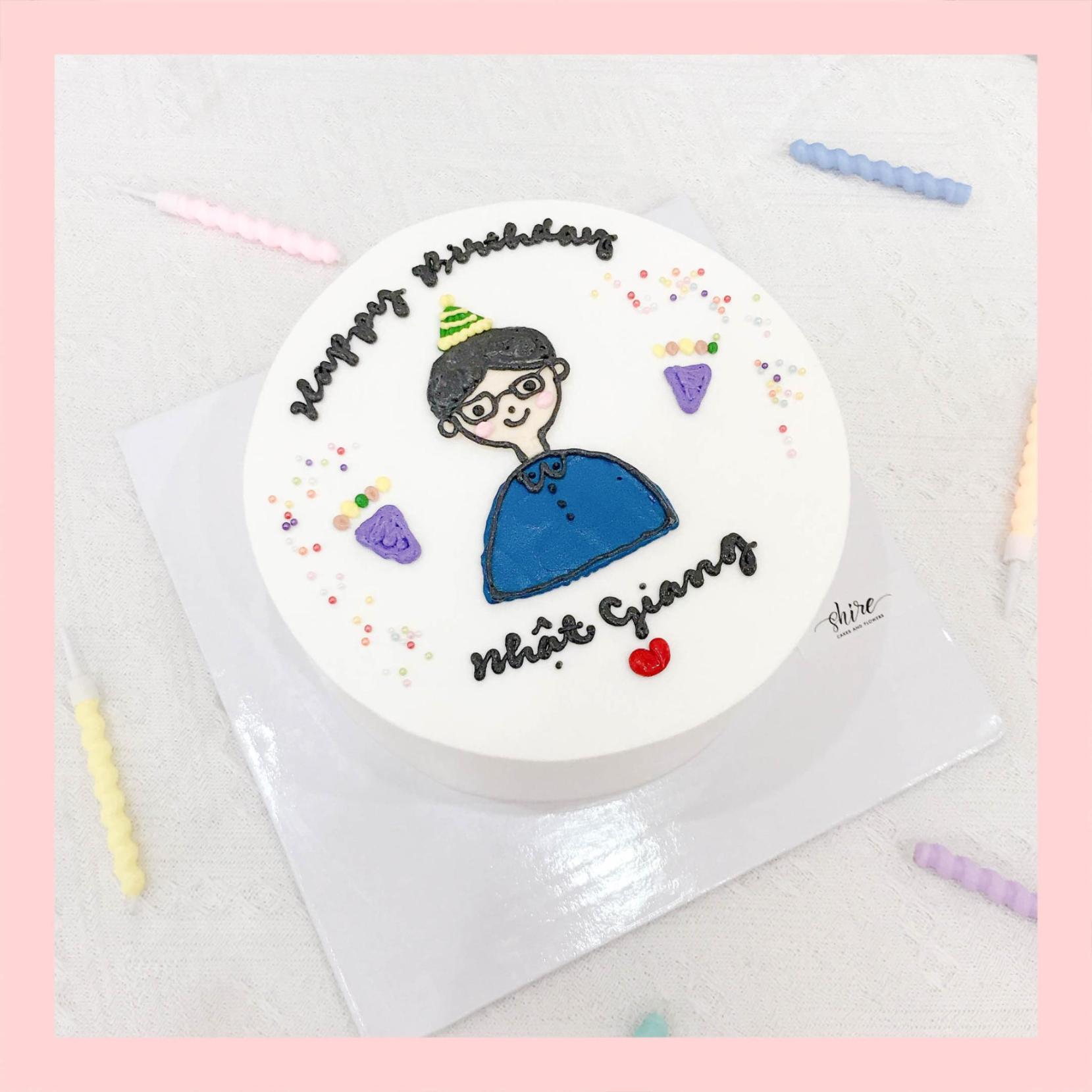 Bánh kem vẽ người nam - Bánh kem sinh nhật cho nam