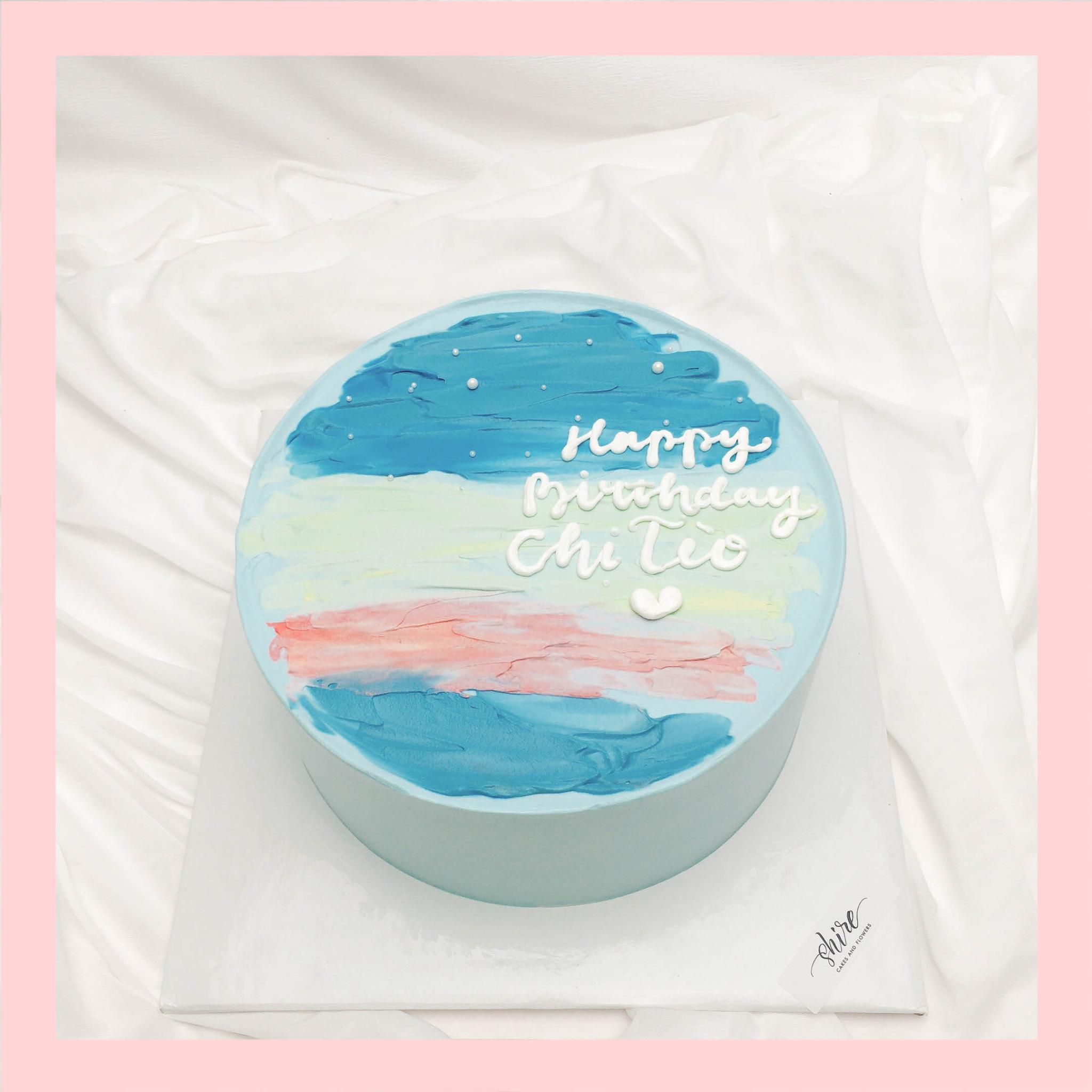 Bánh kem vẽ màu pastel style Hàn - Bánh kem sinh nhật