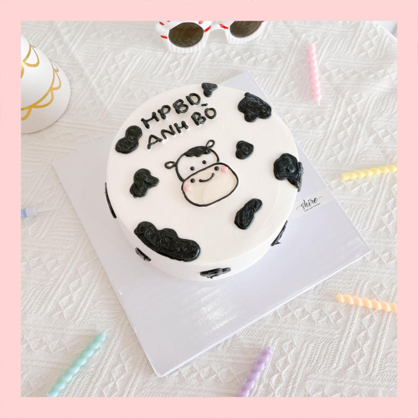 Bánh vẽ hình các con vật dễ thương - Bánh sinh nhật trẻ em