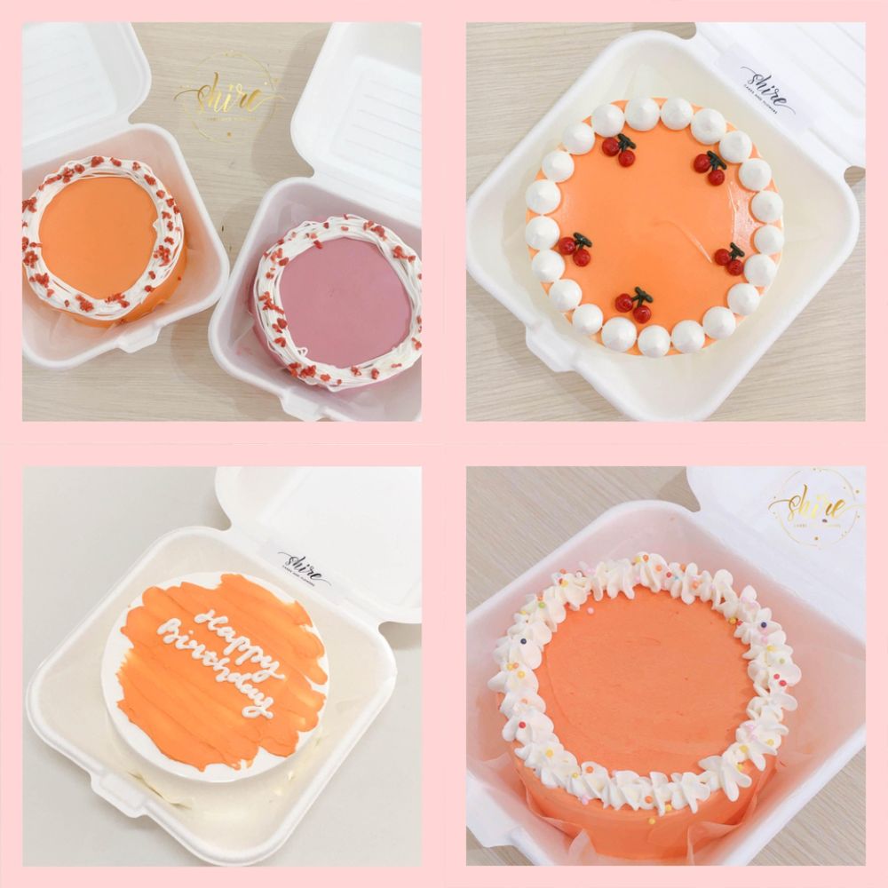 Mini Bento tone màu cam - Bánh kem bơ mini hộp bã mía