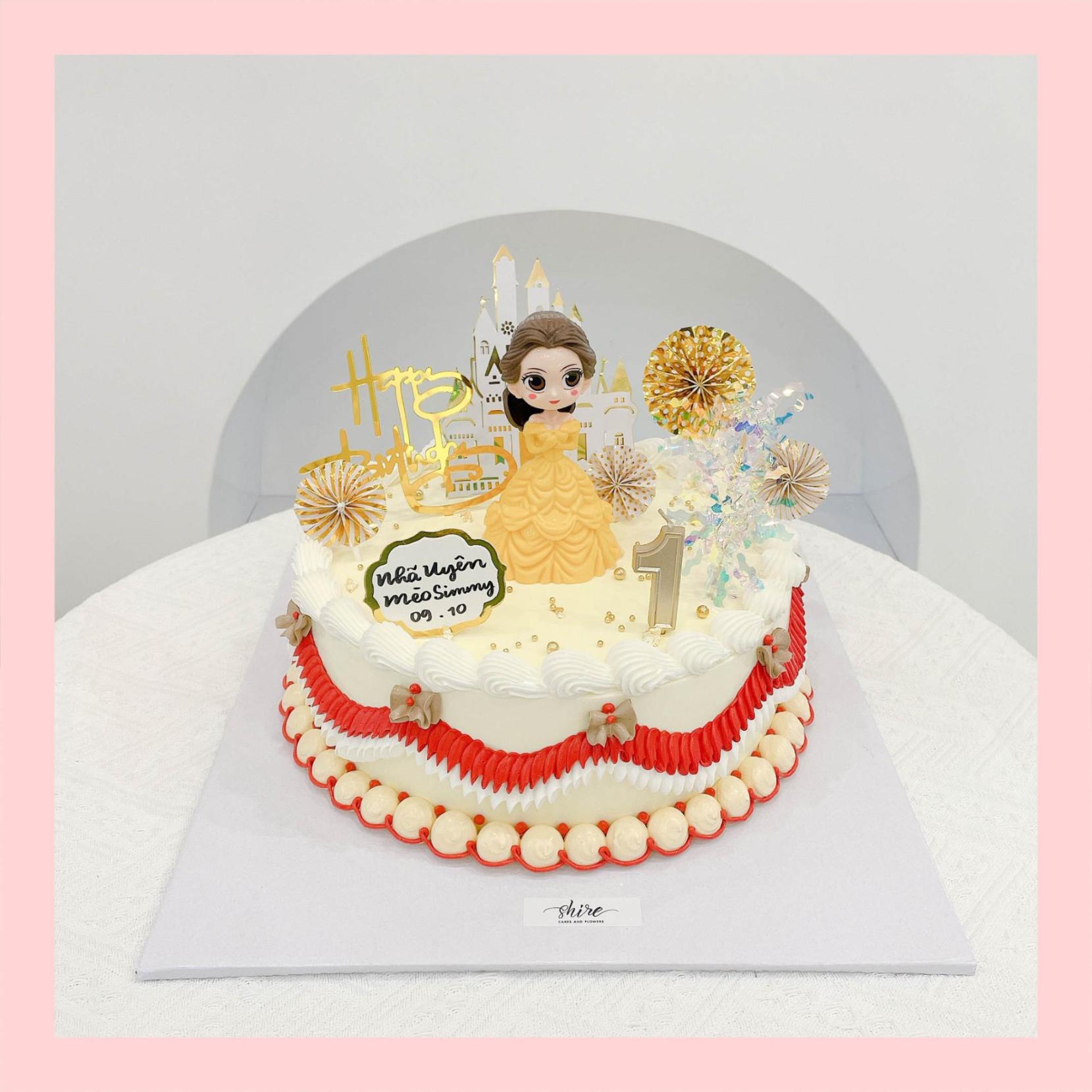 Bánh kem người đẹp & quái vật Belle - Bánh sinh nhật công chúa Disney