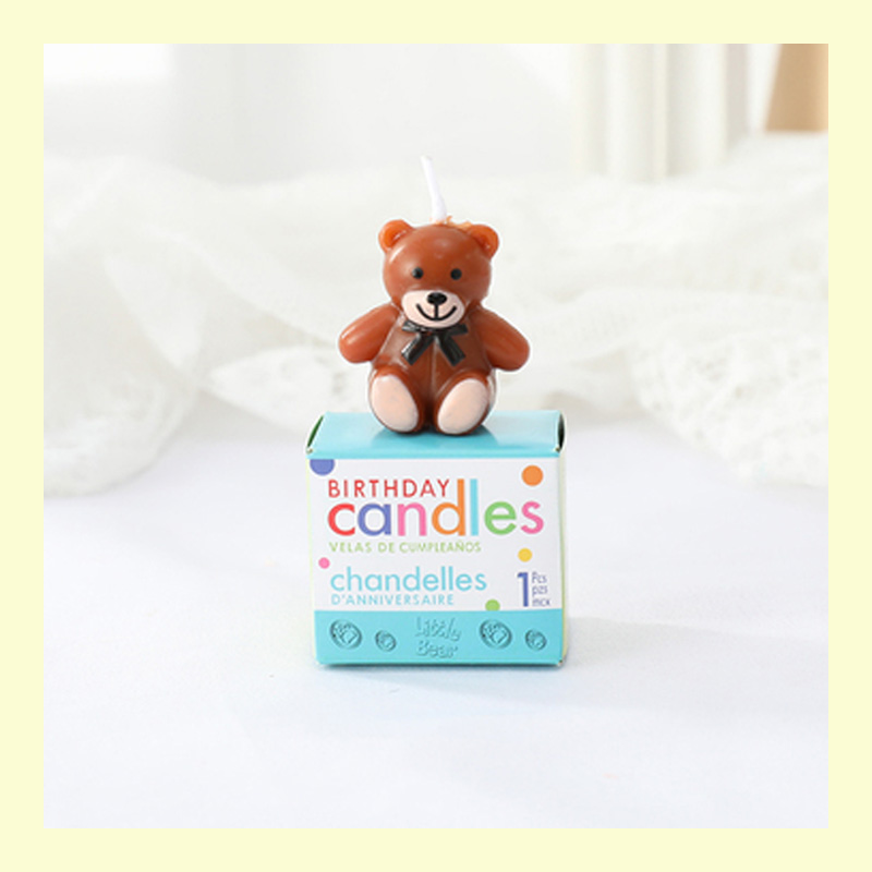 Nến sinh nhật hình gấu bông nhỏ nâu/trắng