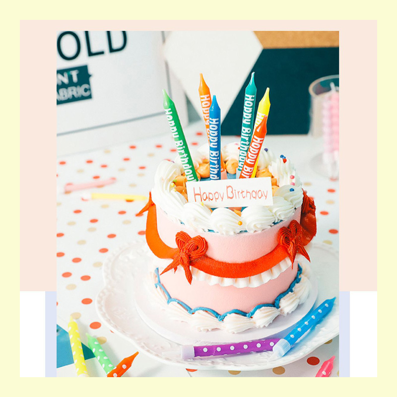 Nến chữ Happy Birthday pastel Hàn Quốc