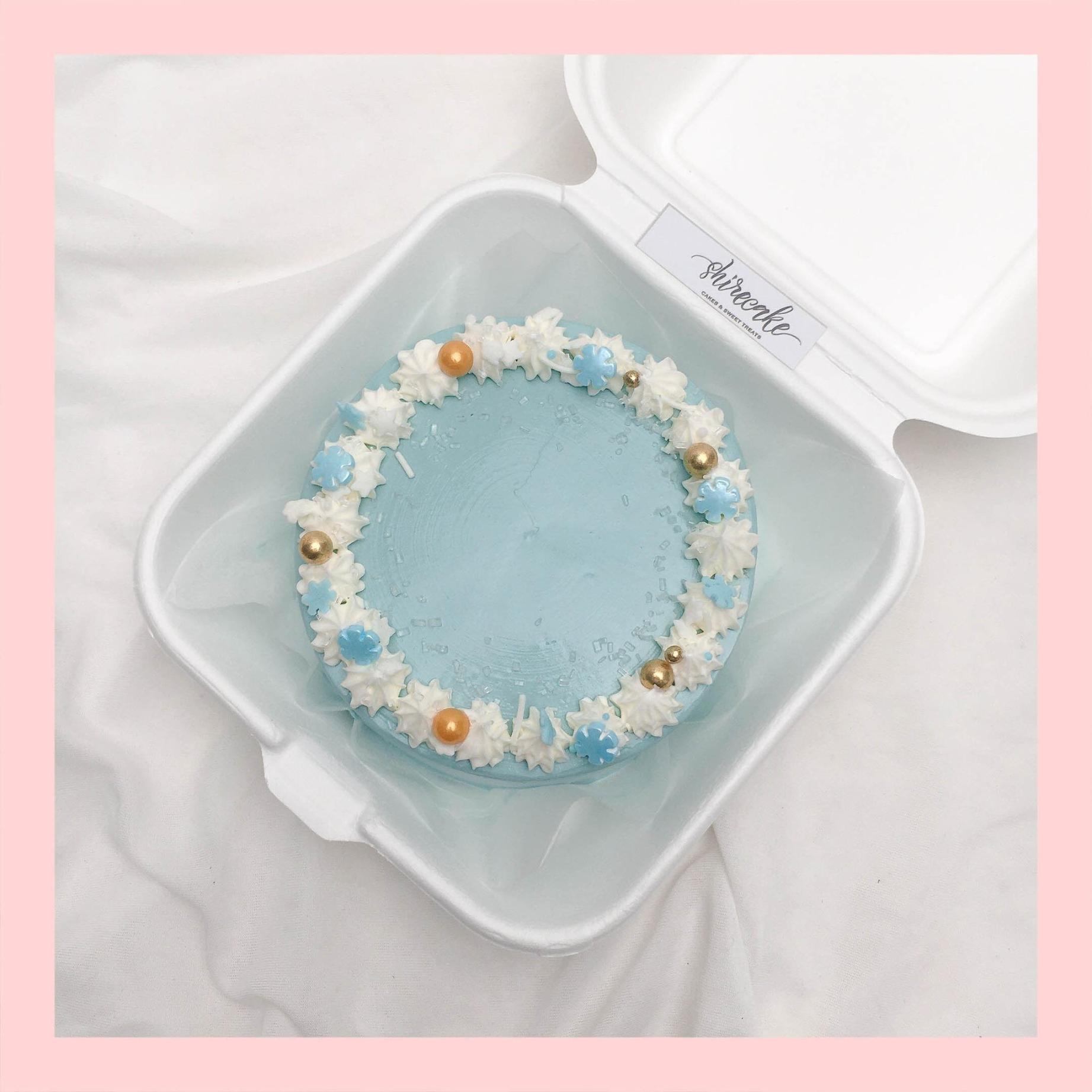 Mini Bento tone màu xanh dương - Bánh kem bơ mini hộp bã mía