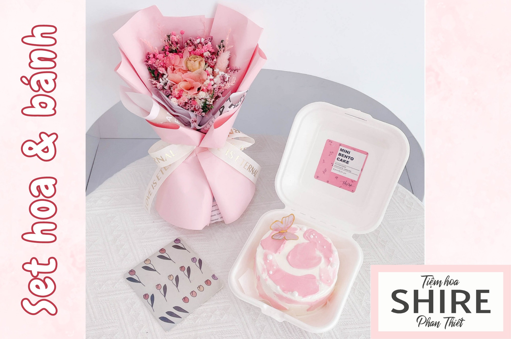 Set bánh mini bento & hoa