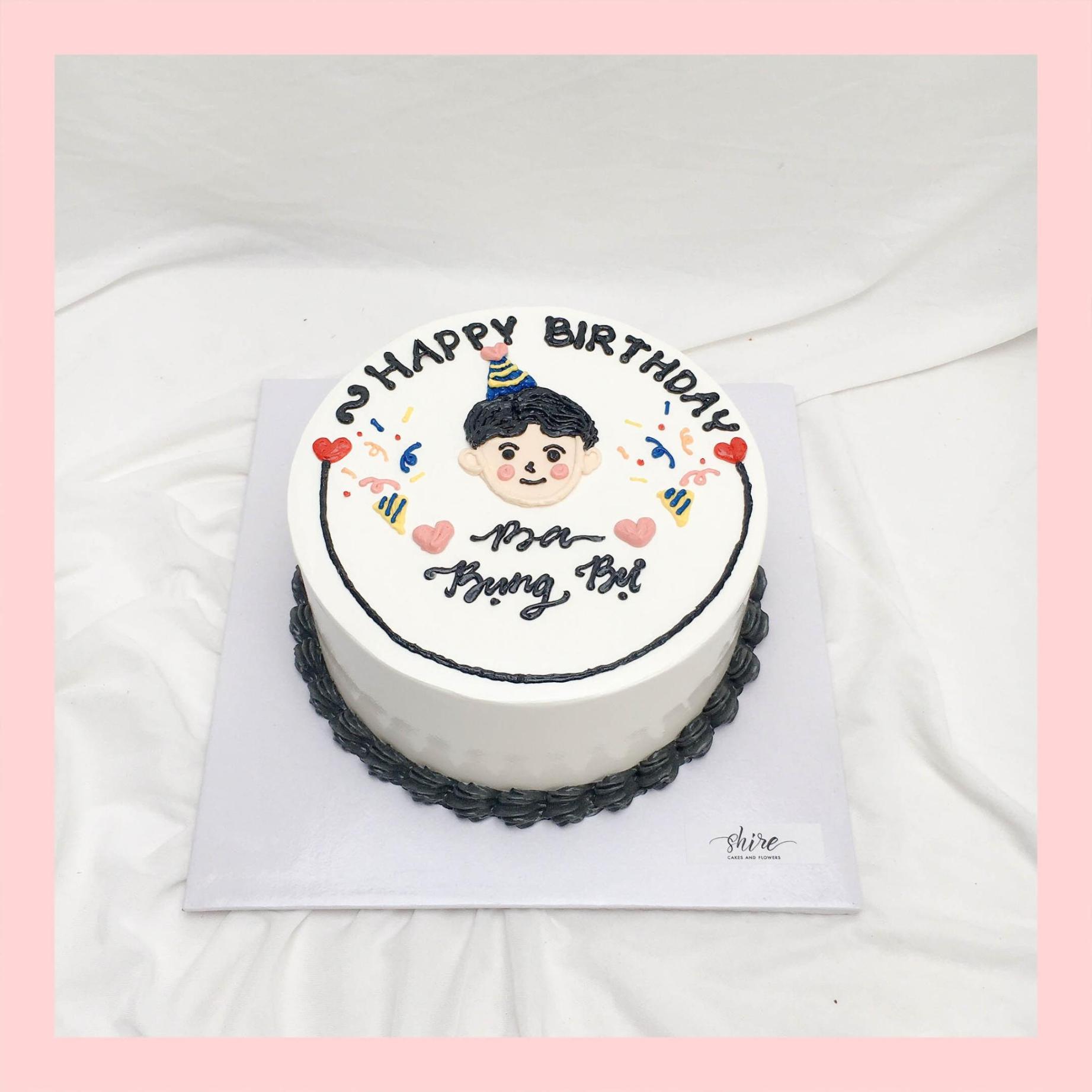 Bánh kem vẽ người nam - Bánh kem sinh nhật cho nam