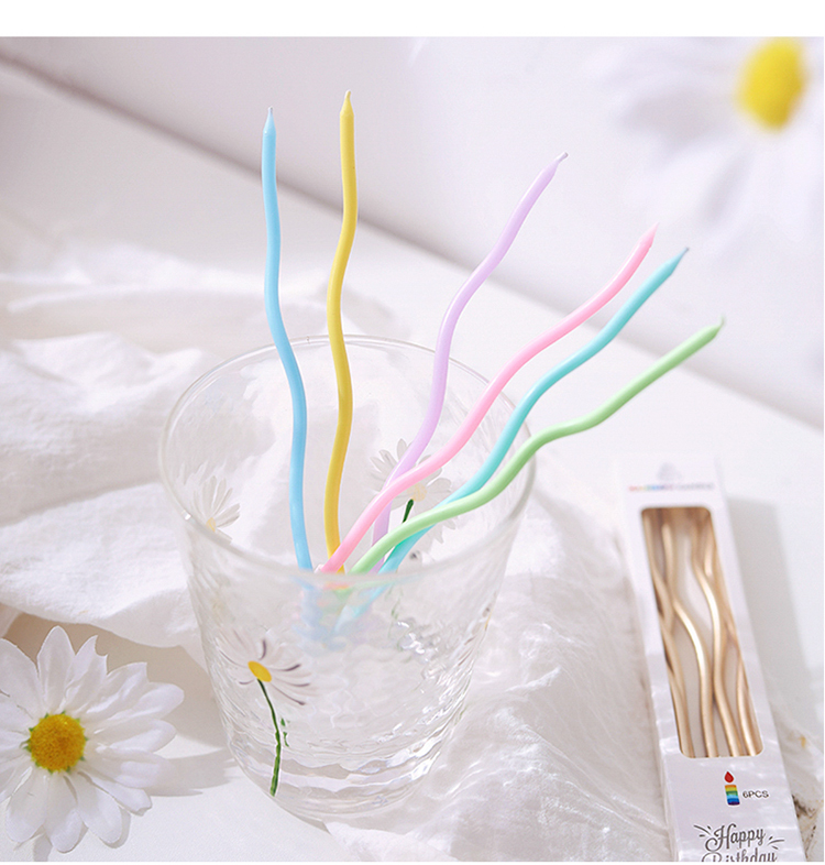 Nến sinh nhật xoắn dài gợn sóng Hàn Quốc