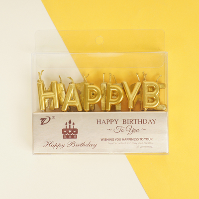 Bộ nến chữ Happy Birthday nhũ cao cấp