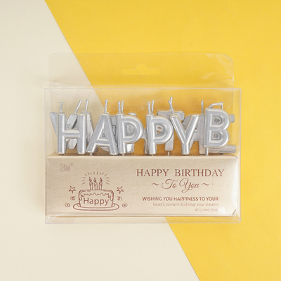 Bộ nến chữ Happy Birthday nhũ cao cấp