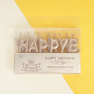 Bộ nến chữ Happy Birthday nhũ cao cấp