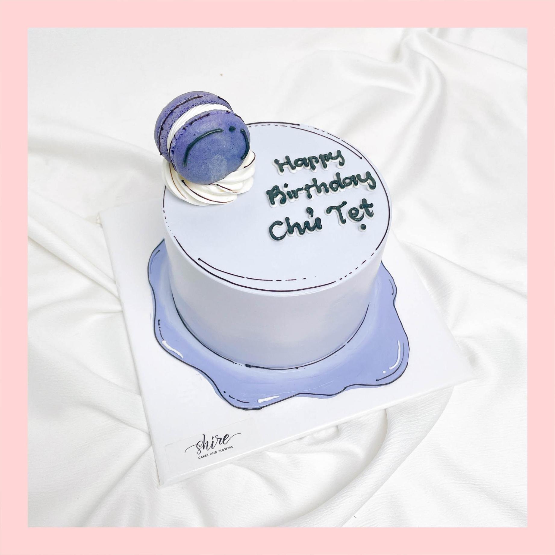 Bánh mini trang trí macaron- Bánh kem bơ mini 10-12cm