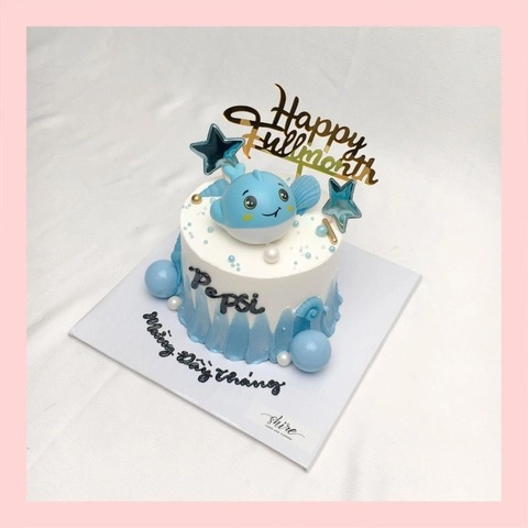 Bánh mini trang trí đồ chơi thú cute cho bé trai  - Bánh kem bơ mini 10-12cm