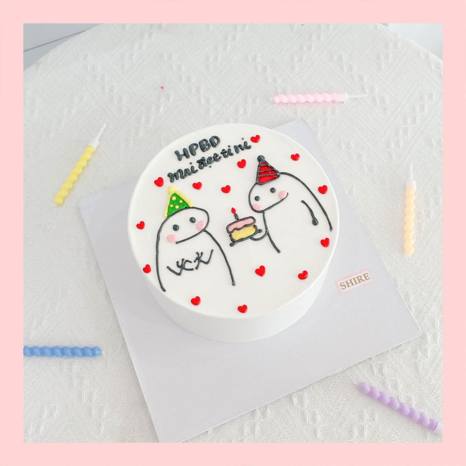 Bánh kem vẽ hình ngộ nghĩnh đáng yêu - Bánh kem sinh nhật