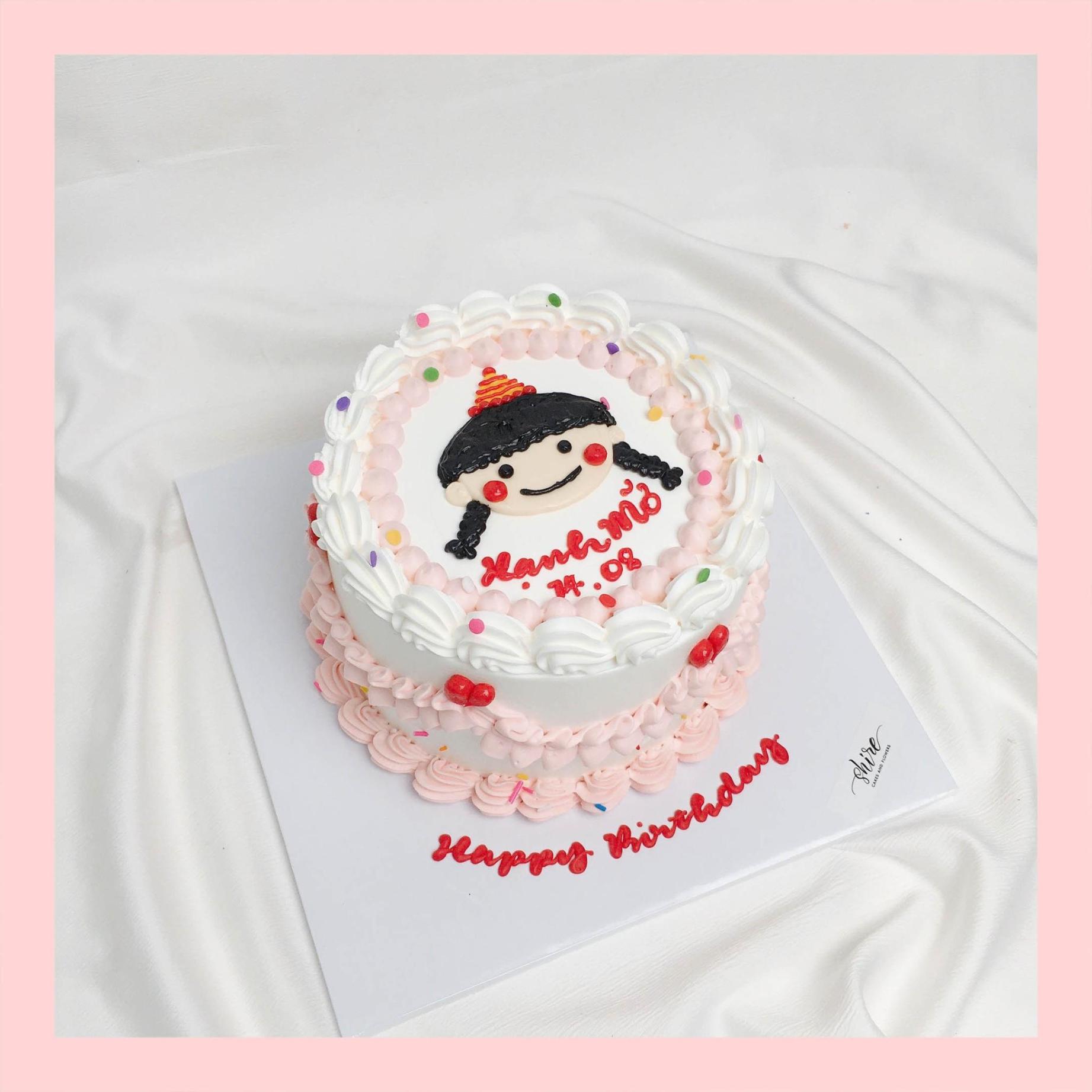 Bánh kem vẽ người nữ - Bánh kem sinh nhật cho nữ