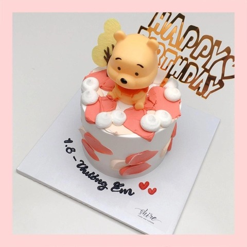 Bánh mini trang trí đồ chơi thú cute cho bé trai  - Bánh kem bơ mini 10-12cm