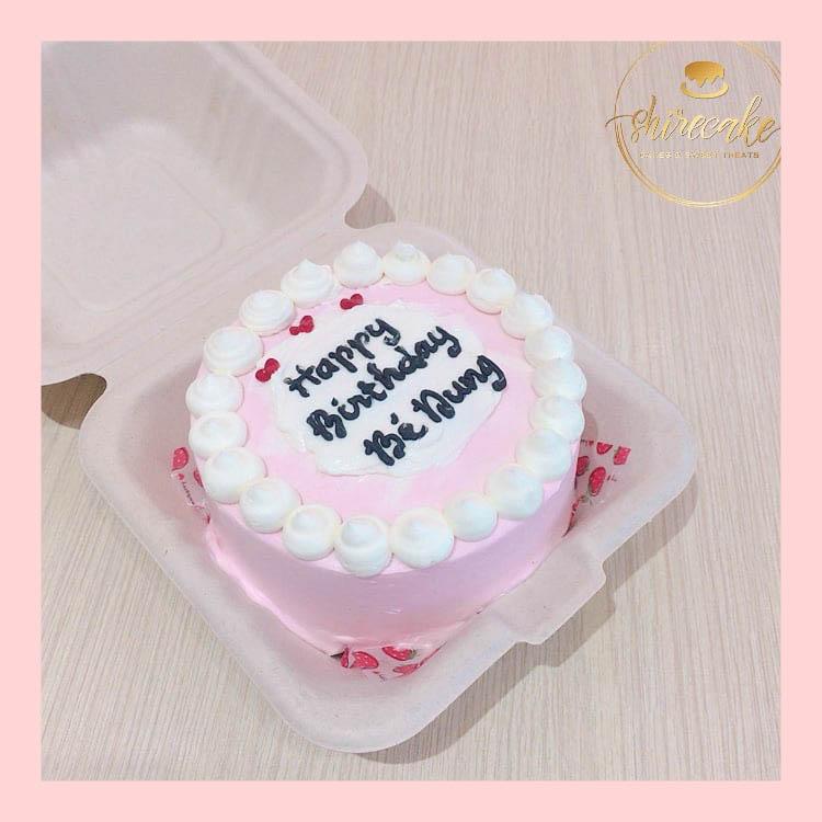 Mini Bento tone màu hồng - Bánh kem bơ mini hộp bã mía