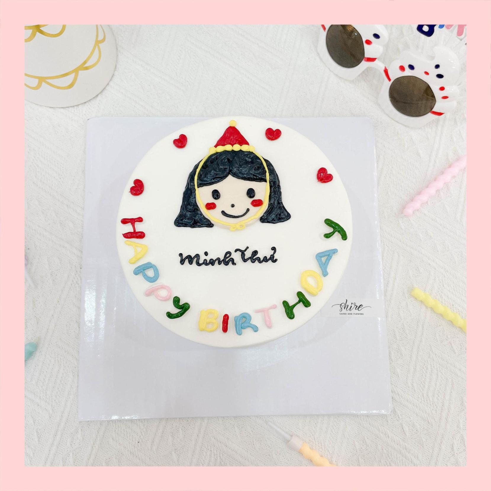 Bánh kem vẽ người nữ - Bánh kem sinh nhật cho nữ