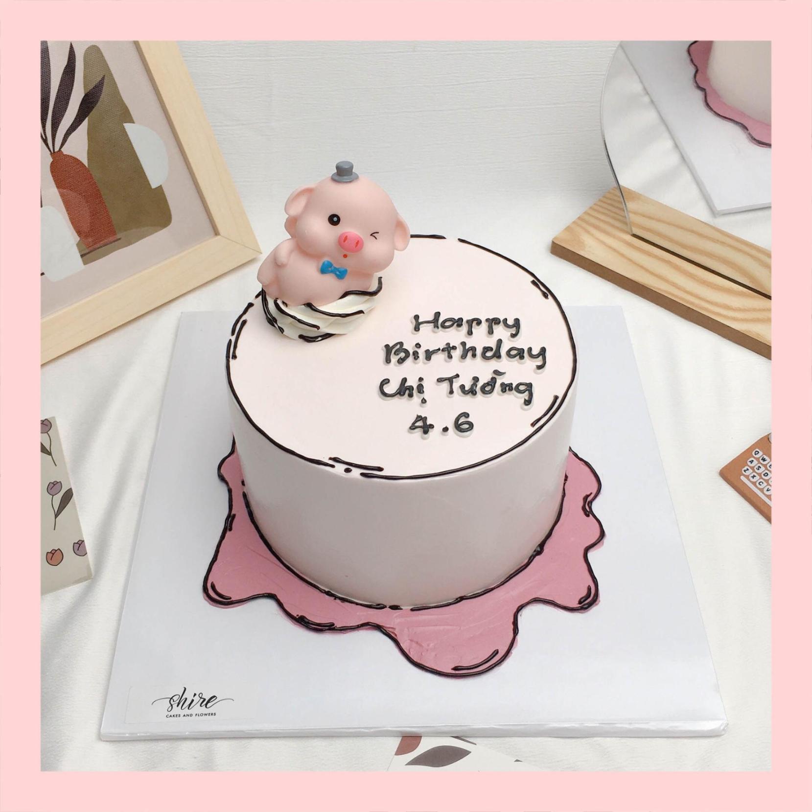 Bánh mini trang trí đồ chơi thú cute cho bé gái  - Bánh kem bơ mini 10-12cm