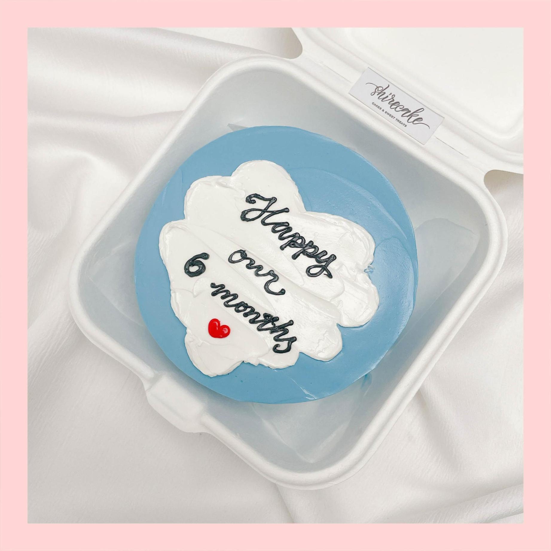 Mini Bento tone màu xanh dương - Bánh kem bơ mini hộp bã mía